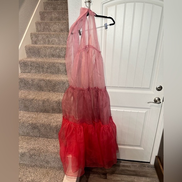 Cinq A Sept Veronique Tiered Organza Silk Colorblock Gown - Picture 5 of 16